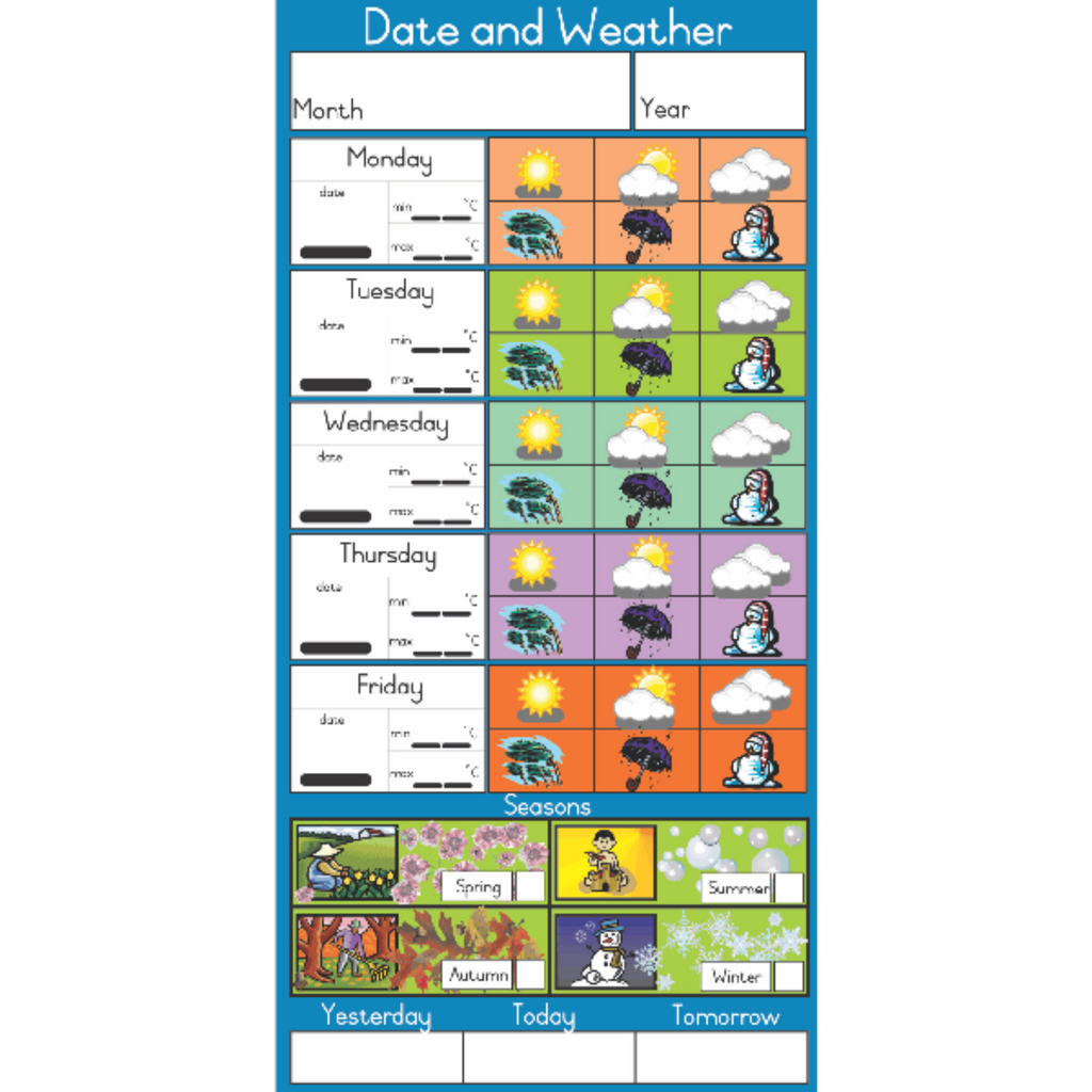 Weatherboard Printable Data Handling Weather Board (5 days) | Grow Learning Company