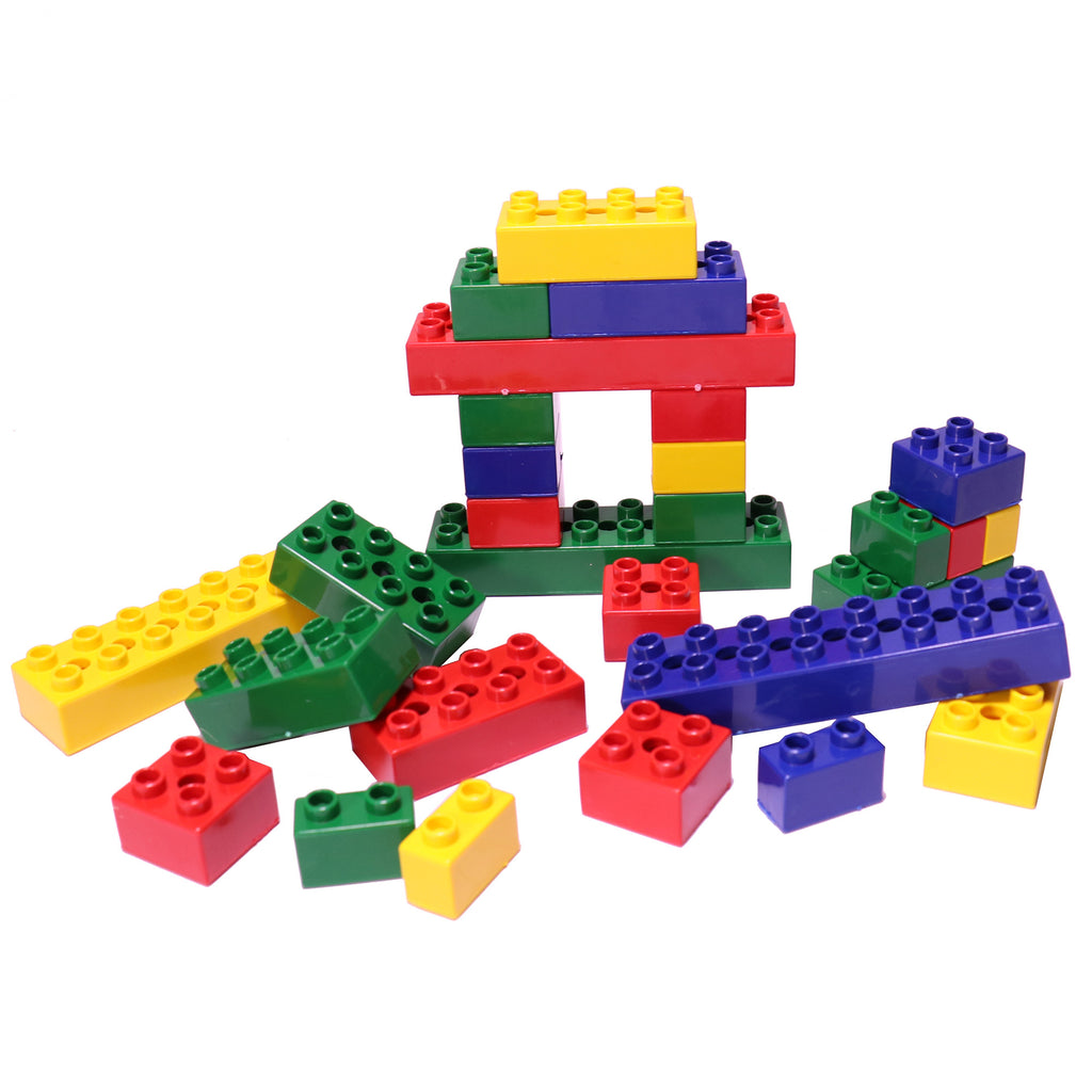 Basic Plastic Building Blocks - Jumbo in refill bag