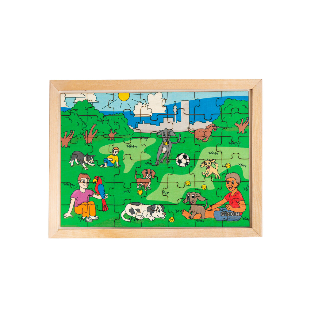 Dogs in the Park 42 Piece Puzzle (tray)
