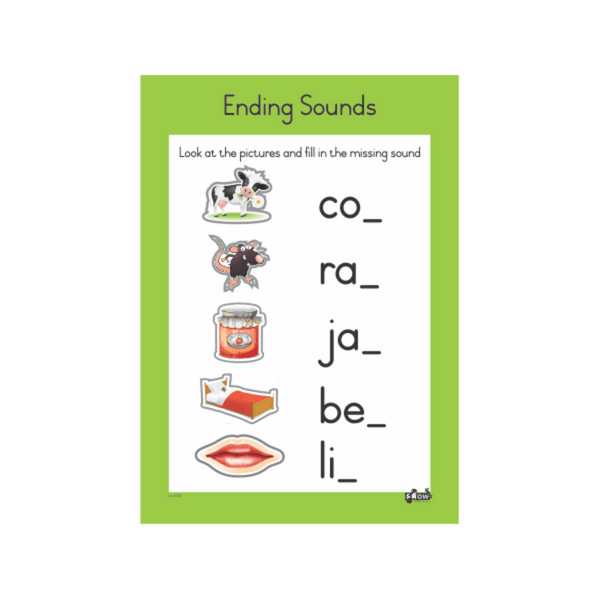 Ending Sounds - Wallchart